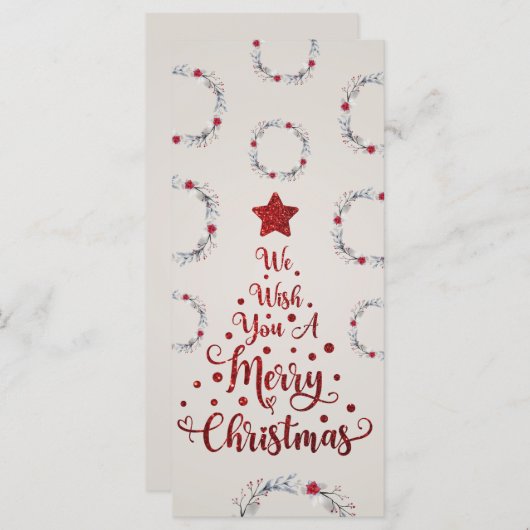 Glitter Red We wensen jullie prettige kerst (Voorkant / Achterkant)