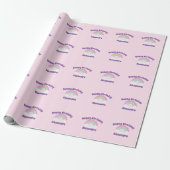 Glitter Regenboog Aangepaste Gelukkige Verjaardag Cadeaupapier (Uitgerold)