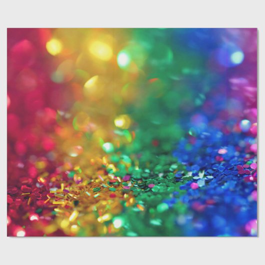 glitter regenboog cadeaupapier (Vlak)