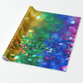 glitter regenboog cadeaupapier (Uitgerold)