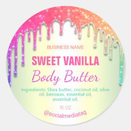 Glitter Regenboog Drips Body Butter Labels