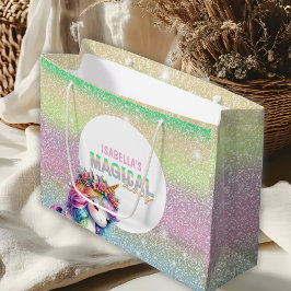 Glitter regenboog eenhoorn magisch groot cadeauzakje