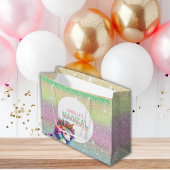Glitter regenboog eenhoorn magisch groot cadeauzakje