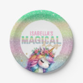 Glitter regenboog eenhoorn magisch Papier Bord (Voorkant)