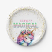 Glitter regenboog eenhoorn magisch Papier Bord (Voorkant)
