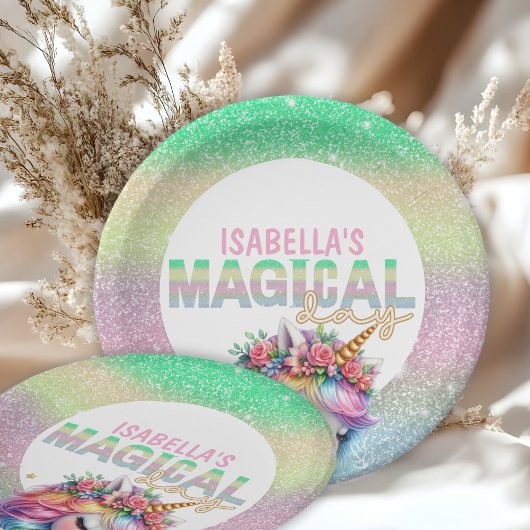 Glitter regenboog eenhoorn magisch Papier Bord