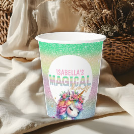 Glitter regenboog eenhoorn magisch papieren bekers