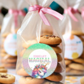 Glitter regenboog eenhoorn magisch ronde sticker