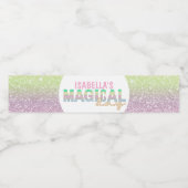 Glitter regenboog eenhoorn magisch waterfles etiket (Enkel label)