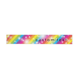 Glitter Regenboog Glitter Gestreepte Wrap Around L Omwikkelbaar Adreslabel