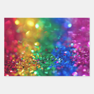 glitter regenboog inpakpapier vel