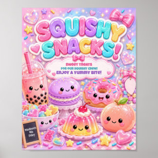 Glitter Regenboog Squishy Snacks Verjaardagsfeestj Poster