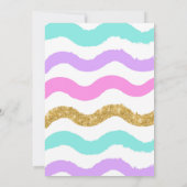 Glitter Regenboog Sterren Verjaardag Uitnodiging (Achterkant)