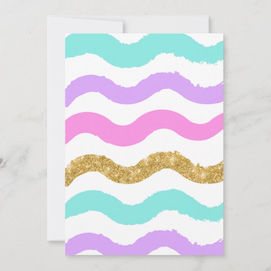 Glitter Regenboog Sterren Verjaardag Uitnodiging (Achterkant)