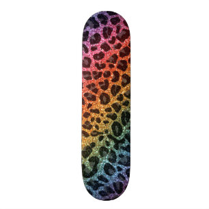 Glitter regenboogblad skateboard