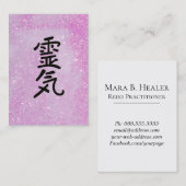 ** Glitter Reiki Master Practitioner Symbool Visitekaartje (Voorkant / Achterkant)