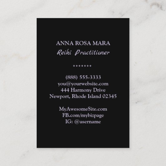 *~* Glitter- Reiki Master Teacher Symbool Visitekaartje (Achterkant)