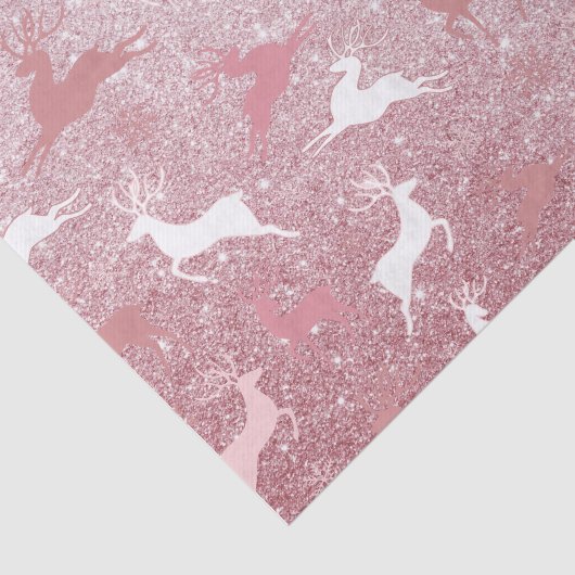Glitter Reindeer Kerstpatroon Tissuepapier (Detail)