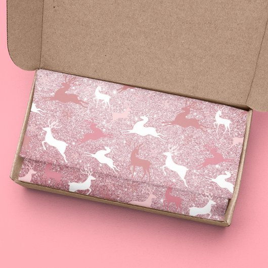 Glitter Reindeer Kerstpatroon Tissuepapier