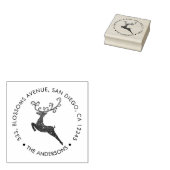 Glitter rendieren vakantie retour adres rubberstempel (Gestempeld)