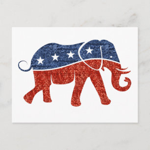 glitter - republikeinse olifant briefkaart