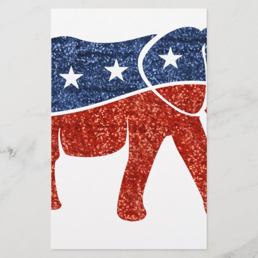 glitter - republikeinse olifant briefpapier (Voorkant)