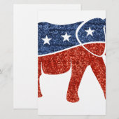 glitter - republikeinse olifant briefpapier (Voorkant / Achterkant)