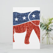 glitter - republikeinse olifant briefpapier (Staand voorkant)