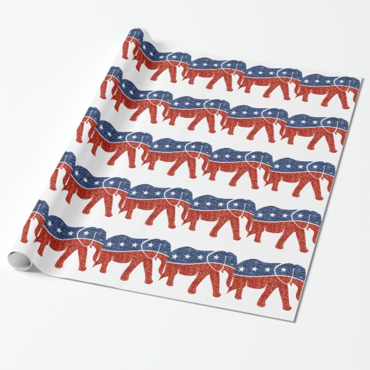 glitter - republikeinse olifant cadeaupapier (Uitgerold)