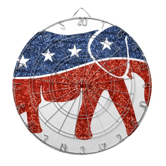 glitter - republikeinse olifant dartbord (Voorkant)