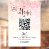 *~* Glitter Restuarnt Menu QR LOGO Raamsticker (Vel 2)