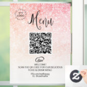 *~* Glitter Restuarnt Menu QR LOGO Raamsticker (Huis)