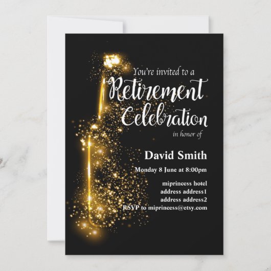 Glitter Retirement Celebration uitnodiging (Voorkant)