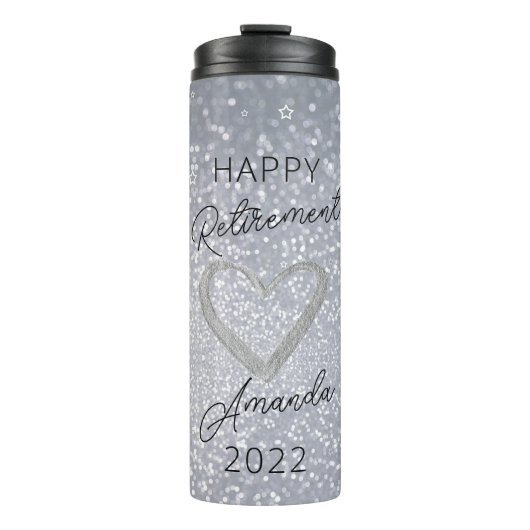 Glitter Retirement Gift voor haar Thermosbeker (Voorkant)