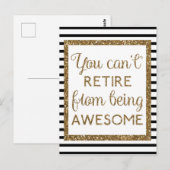 Glitter Retirement zwart en Gold Briefkaart (Voorkant / Achterkant)