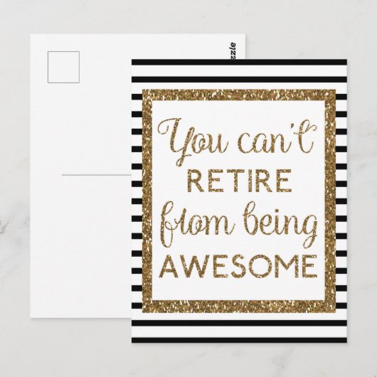 Glitter Retirement zwart en Gold Briefkaart (Voorkant / Achterkant)