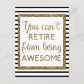 Glitter Retirement zwart en Gold Briefkaart (Voorkant)