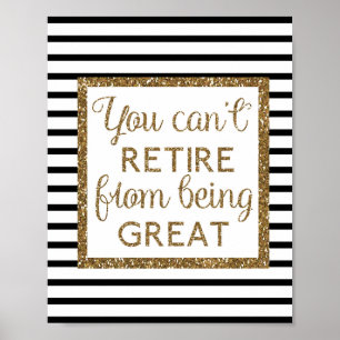 Glitter Retirement zwart en Gold Poster