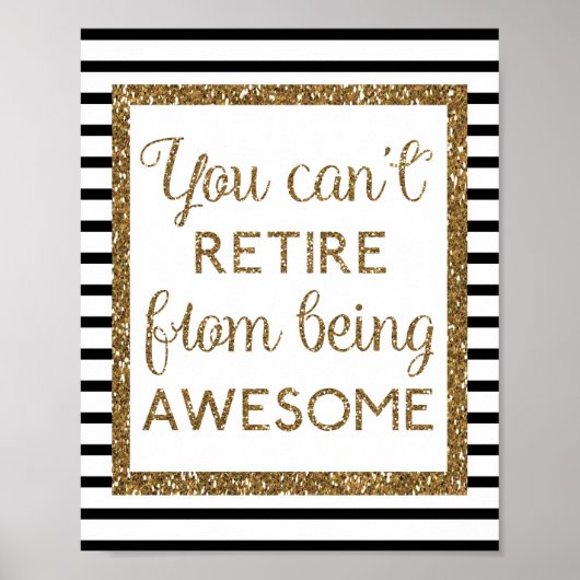 Glitter Retirement zwart en Gold Poster (Voorkant)