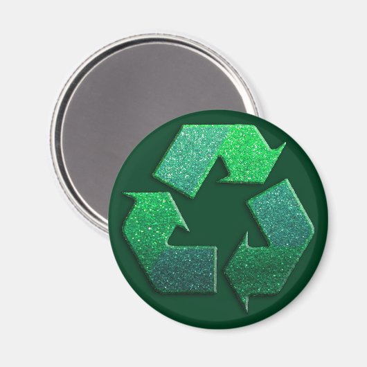 Glitter Reuse, Reduction, Earth Day Recycling Recy Magneet (Voorkant / Achterkant)