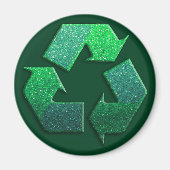 Glitter Reuse, Reduction, Earth Day Recycling Recy Magneet (Voorkant)