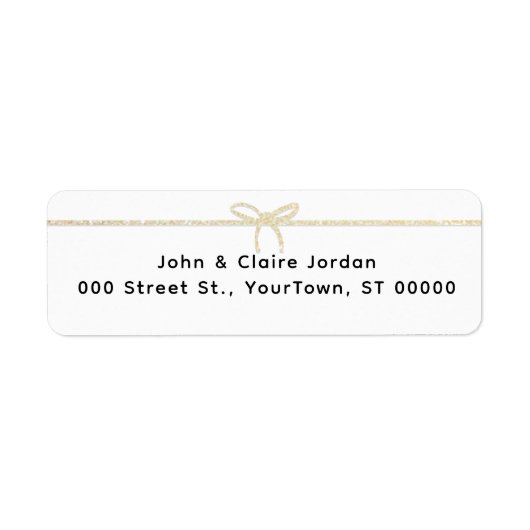 Glitter Ribbon Return Address Label (Voorkant)