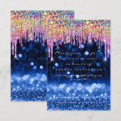 Glitter rijdt rond de Birthday Party Blue Navy Kaart (Voorkant / Achterkant)