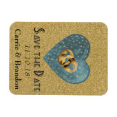 Glitter Rings & Heart Opslagdatum Magnet Magneet (Horizontaal)