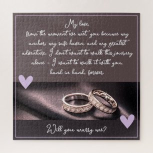 Glitter Rings huwelijksaanzoek wil je met me trouw Legpuzzel