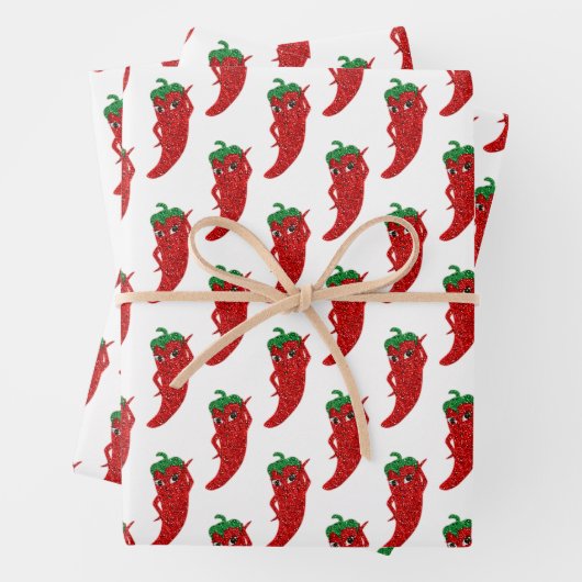 Glitter Rode Hete Pepper Diva Inpakpapier Vel (In situ)