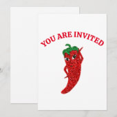 Glitter Rode Hete Pepper Diva Kaart (Voorkant / Achterkant)