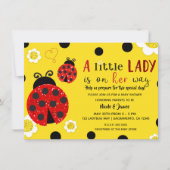 Glitter Rode Lieve Lieveheersbeestje Gele Bloemen  Kaart (Voorkant)