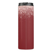 Glitter Rode Monogram Initiaal Naam Thermosbeker (Achterkant)