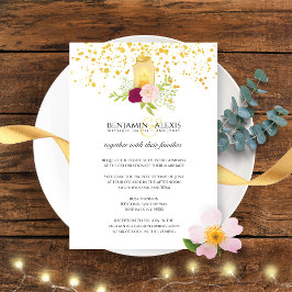 Glitter Romantic Weddenschap tegen Rozen met kaars Kaart